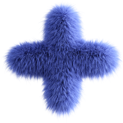 Blue 3D Fluffy Symbol Plus